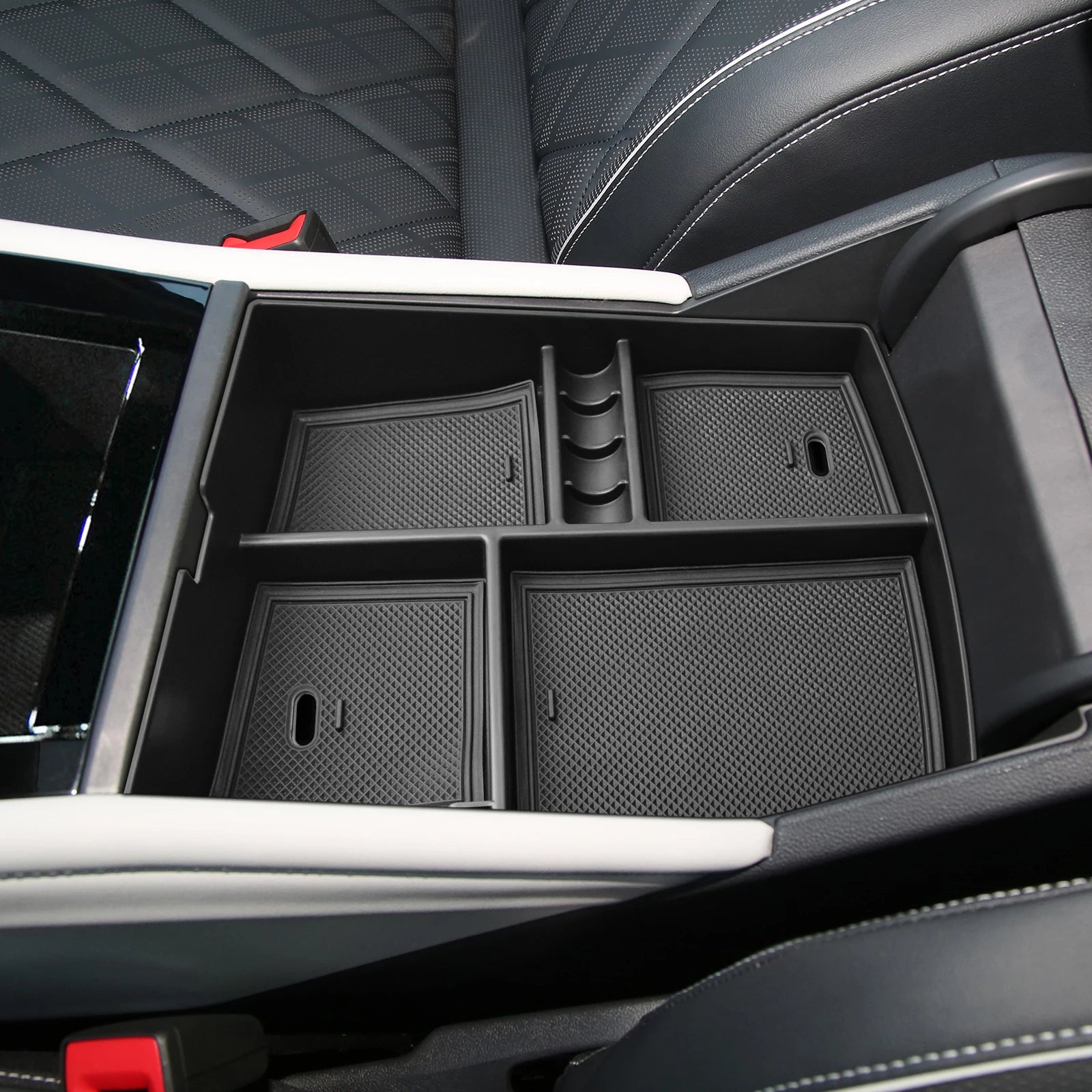 Center Console Organizer For Volkswagen Atlas/Cross Sport 2024 Armrest Box Storage Center Console Tray ABS Accessories Car Box