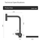 Black Brass Waterfall Faucet Hot And Cold Water Kitchen Faucet Single Handle Switch Pull Out 360 Degree Kitchen Mixer Tap