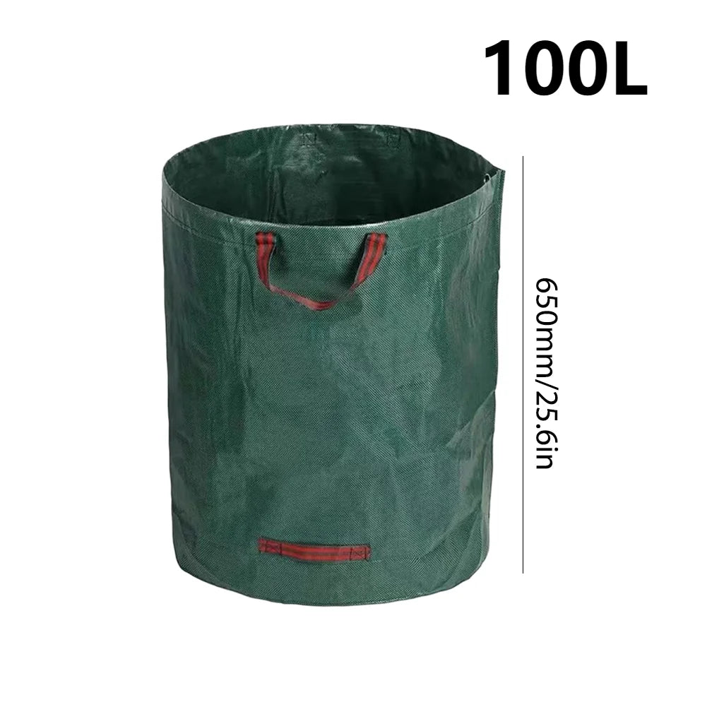 60L-500L Reusable Garden Bag Large Capacity Leaf Sack Light Trash Can Foldable Garden Garbage Waste Container Storage Bag