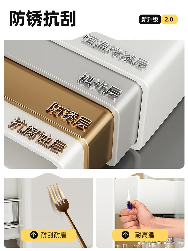 Kitchen Shelf Multifunctional Pull-out Very Narrow Side Seasoning Shelf