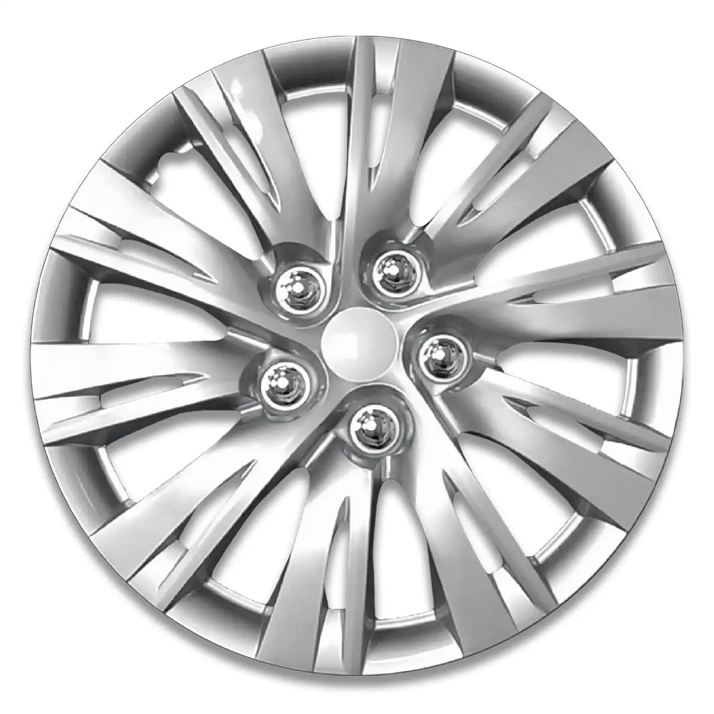 15" Hubcaps, Silver Alloy Finish, 2.00 x 15.00 x 15.00 in