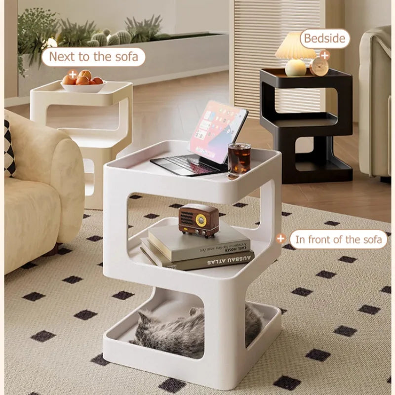 Modern Living Room Side Table Bedside coffee table Home simple storage rack  for small apartment