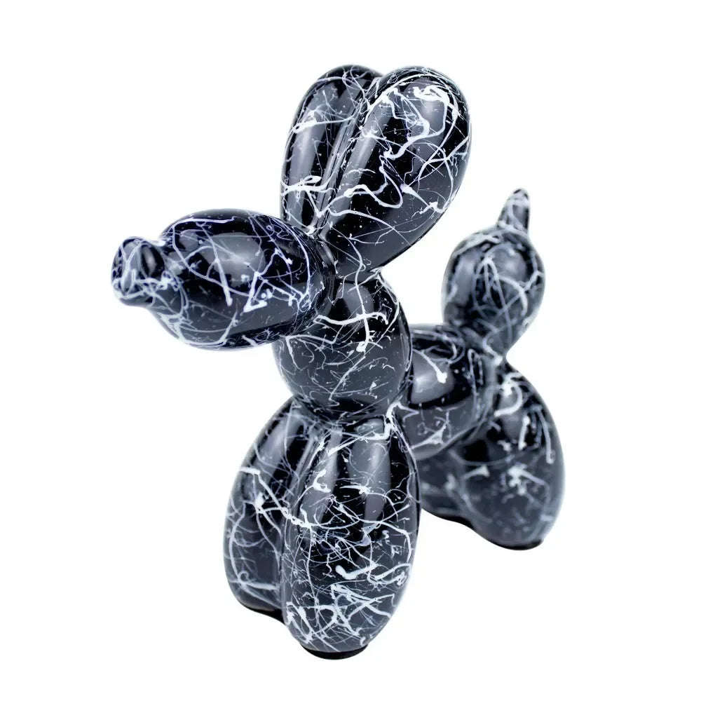 2025 Balloon Dog Home Decor Animals Figurine Ceramic Cute Statue Art Sculpture Craftwork Black With Line Boy Room Decoration