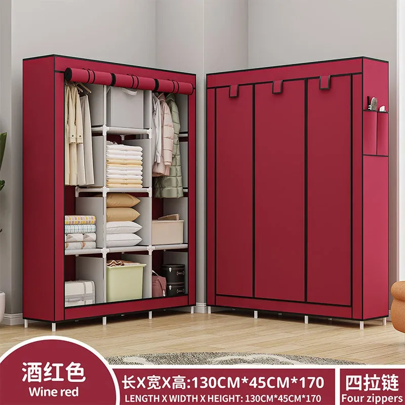 Multifunctional Dust Cloth Wardrobe, Home, Bedroom Clothing Cabinet Assembly Storage Cabinet
