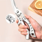 Multi-functional stainless steel kitchen scissors | Ergonomic handle, ambidextrous design, suitable for poultry, fish, and meat