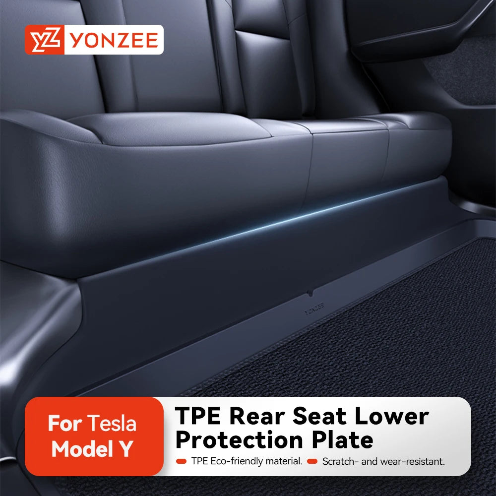 YZ For Tesla Model Y/3 Juniper 2021-2025 Rear Seat Lower Anti-kick Pad Protective Mat Electric Vehicle Protective Accessories