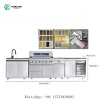 Customized Outdoor Kitchen Professional Waterproof Stainless Steel Barbecue Cabinet With Gas Grill Refrigerator Sink