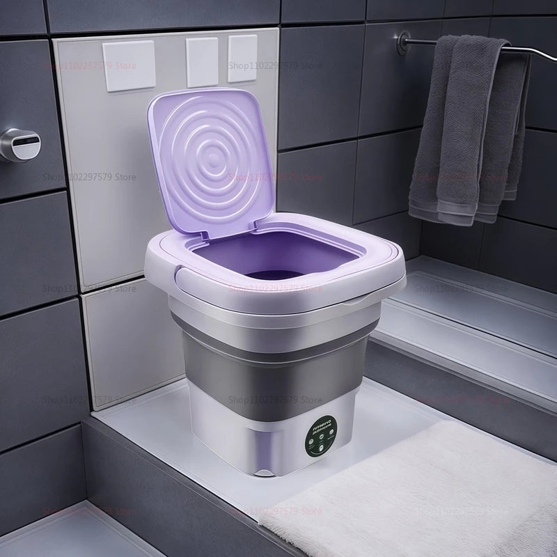 8L Portable Foldable Mini Washing Machine for Socks Underwear Adjustab