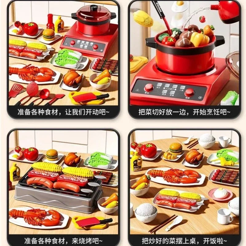 Kids Mini Home Kitchen Utensils Toy Girls Pretend Play Cooking Simulated Food Game Boys Educational Birthday Gifts 3+ Year Old