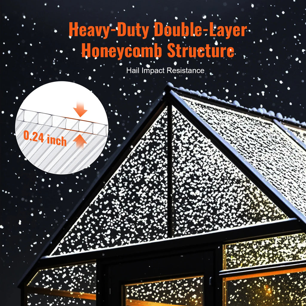 VEVOR Polycarbonate Greenhouse Panels Roof Panels Sheets, Waterproof UV Protected Corrugated Resistance for Greenhouse/Garden