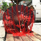 Star Oil Paper Waterproof Beach Umbrella Fan Chinese Dance Performance Lace Umbrella Classical Hanfu Fairy Parasol Paraguas