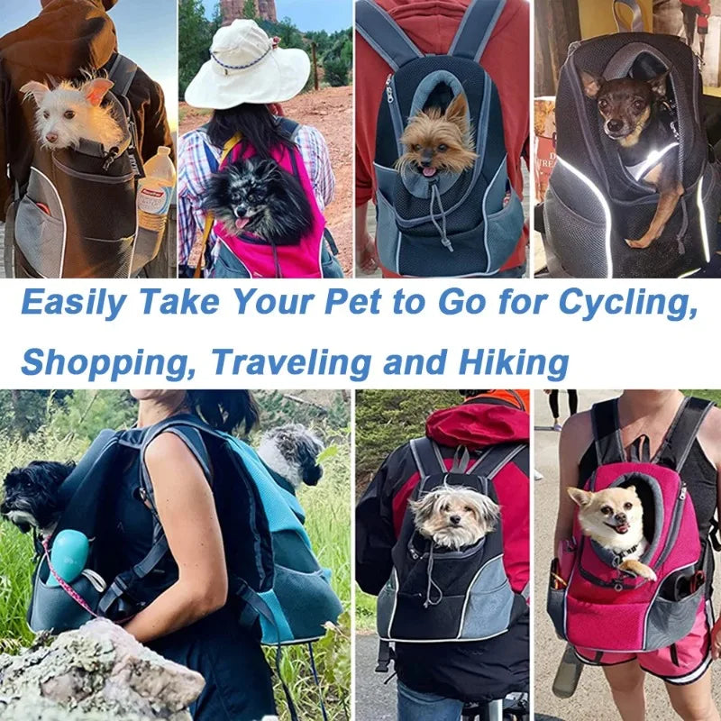 New Portable Double Shoulder Pet Carrier Backpack - Outdoor Travel Mesh