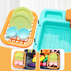 Kid Simulation Electric Dishwasher Wash Sink  Running Water Toy Role Playing House Kitchen Pretend Game Food Fruit Girl Boy Gift