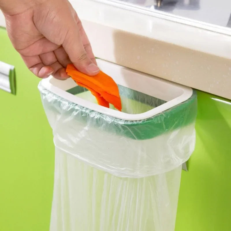 Kitchen Cabinet Trash Rack Hanging Holder, Storage for Garbage Rubbish Bag, Cupboard Door Back Hanging