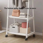 Mobile Clothes Hanger Triangle Coat Rack with Wheel Household Bedroom Storage Racks Rolling Simple Atmospheric Thick Coat Rack
