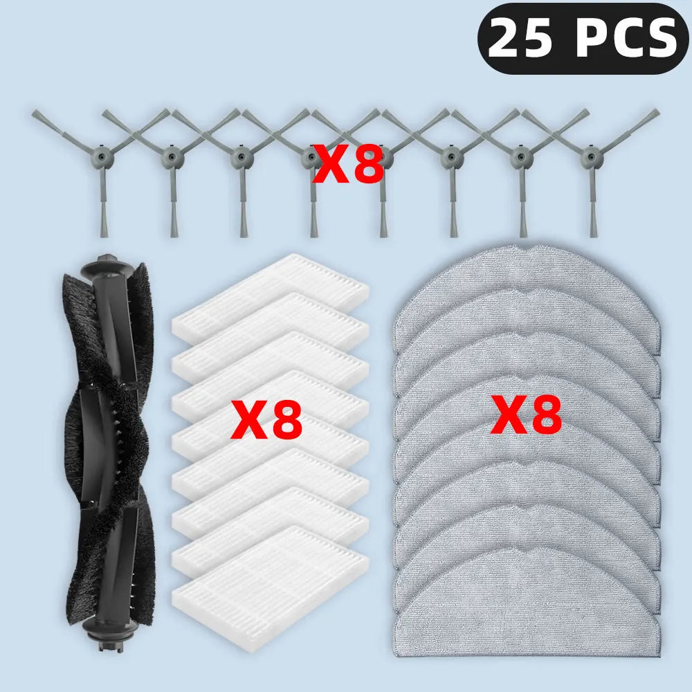 Compatible For ( ILIFE V20 / Vyzzle D10 / Laresar L10 / Lydsto R1D Edge / Roidmi Eve Rook S ) Parts Main Side Brush Filter Mop