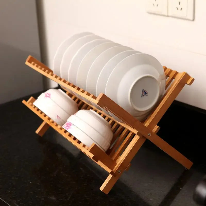 Nanzhu Kitchen Solid Wood Chopsticks Drying Rack Shelf Dish Drainer Solid Wood Chopsticks Rack Kitchen Storage Organizer