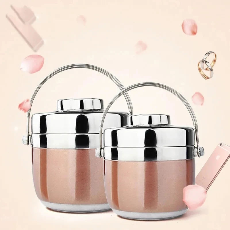 Bento Box Food Thermal Jar Insulation Soup Thermos Bag Portable Stainless Steel Leak-proof Tableware Lunch Storage Container