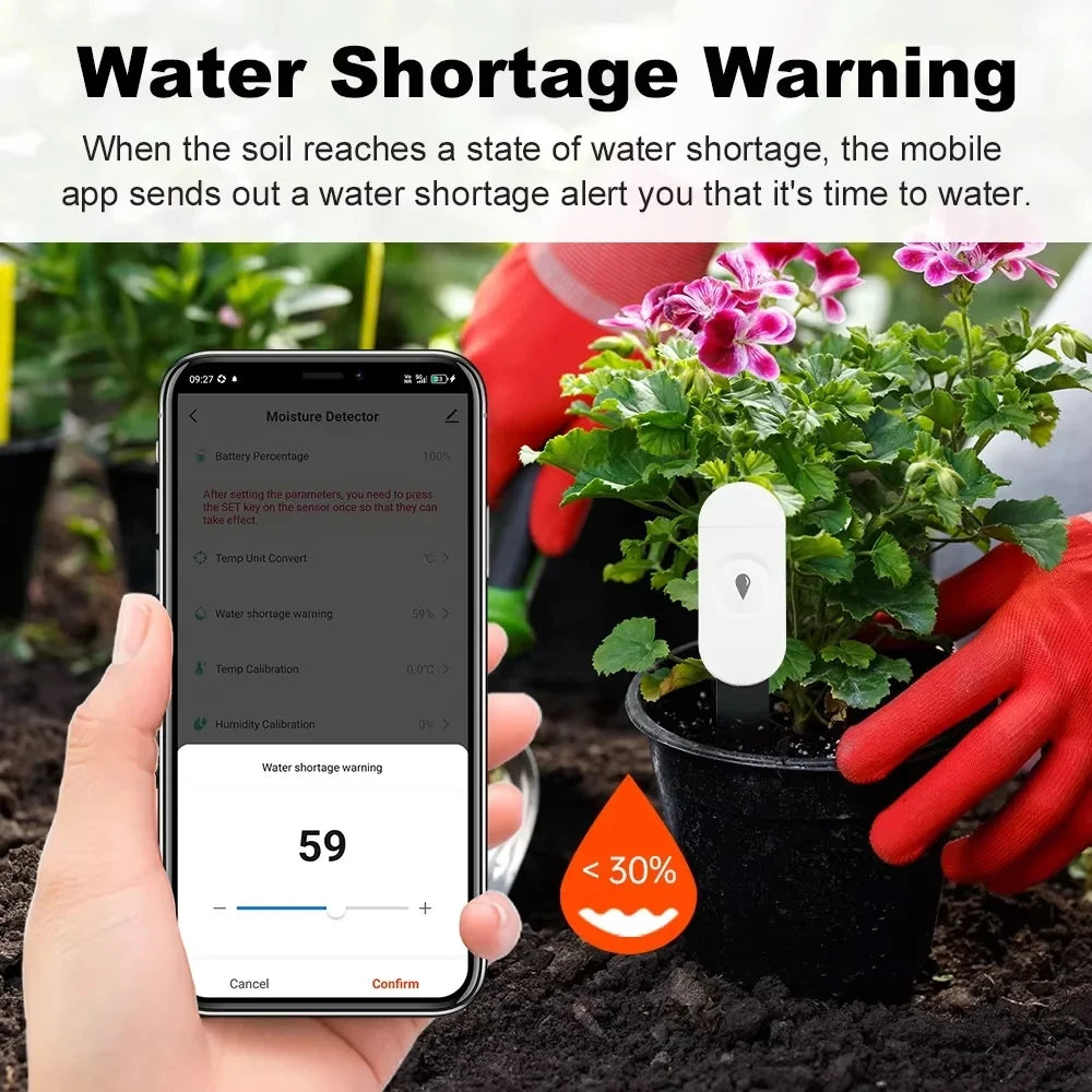 Zigbee Soil Tester Moisture Sensor Meter Tuya Temperature Humidity Moisture Detector For Plants Smart Home Automation Irrigation