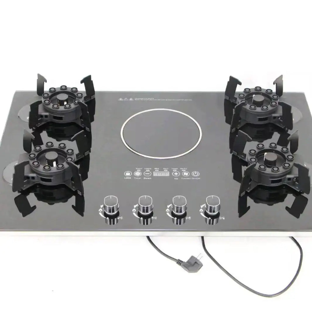 Household Kitchen Glass Multifunctional Flip Burner Built-in Gas/Electric Stove for Hotel Cars and Homes