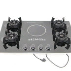 Household Kitchen Glass Multifunctional Flip Burner Built-in Gas/Electric Stove for Hotel Cars and Homes