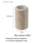 Luxury Travertine Bathroom accessories Toothbrush Holder Soap Dispenser Dish Natural Marble Home Modern Decoration
