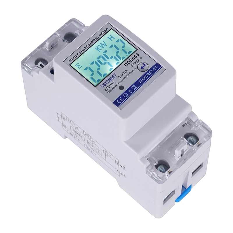Multifunction 230V Bi-directional Energy Meter Import Export KWH Solar PV Power Voltage Current Frequency R485 Communication