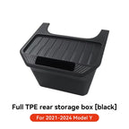 YZ Rear Seat TPE Storage Box For Tesla Model Y Juniper 2021-2025 Under Air Vent Storage Case Trash Can Organizer Car Accessories