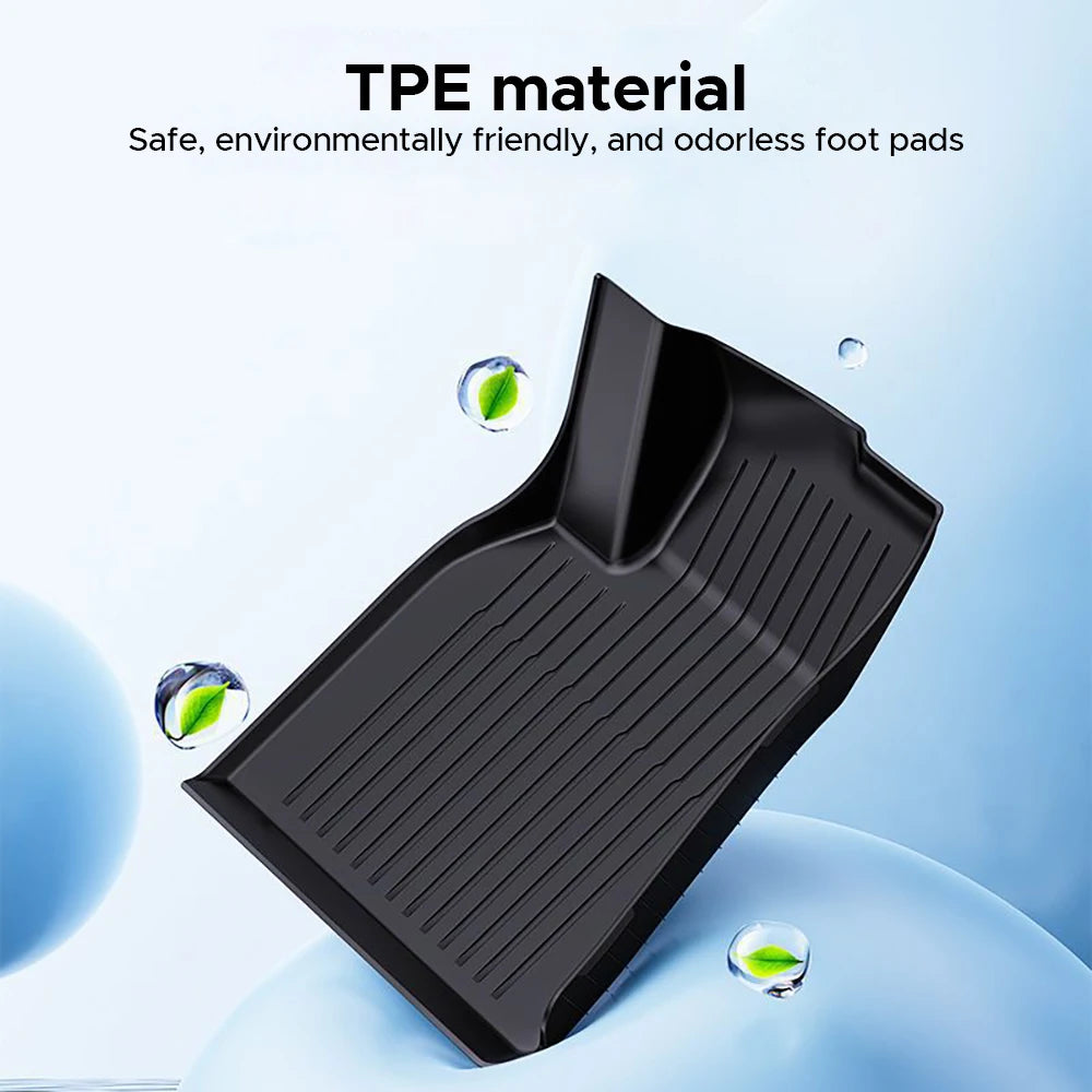 For Tesla Model Y 2021-2024 Floor Mat Left and Right Hand Drive TPE Carpet Waterproof Weather-resistant Foot Pads Mats