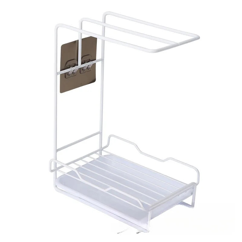 Kitchen Sponge Rack Drain Water Place Dish Soap Organize Rags Multi Functional Large Capacity Countertop and Store Items