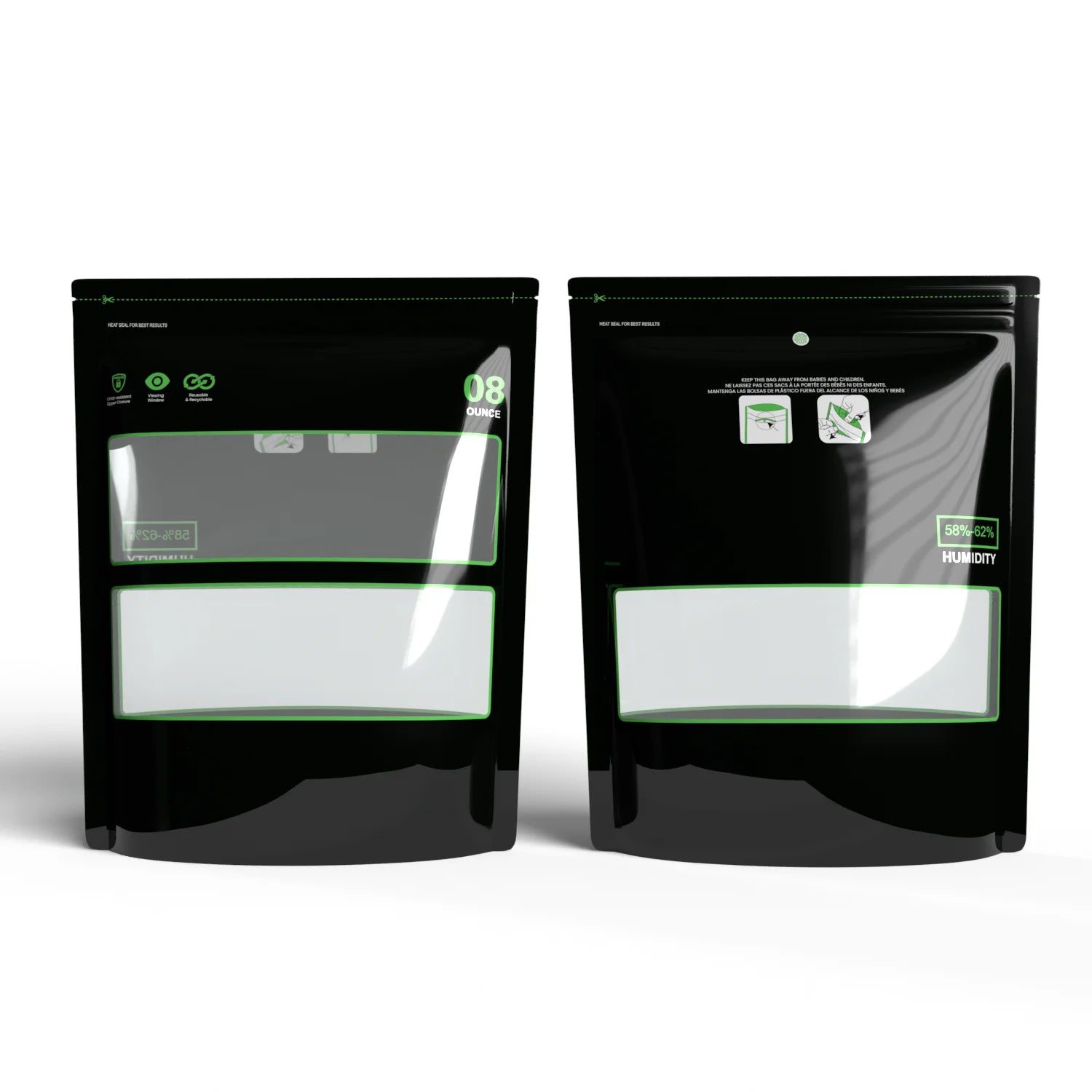 1 Ounce 2oz 4oz 8oz 1Pound, Bags Lock & Seal Storage & Curing Bags Heat Sealable 58%-62% RH Terp Cultivation Pouches Smell proof