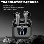 Translation Earphones True Wireless Bluetooth 5.4 Earphones HIFI Audio Low Power Earbuds 144 Language Real Time Translator