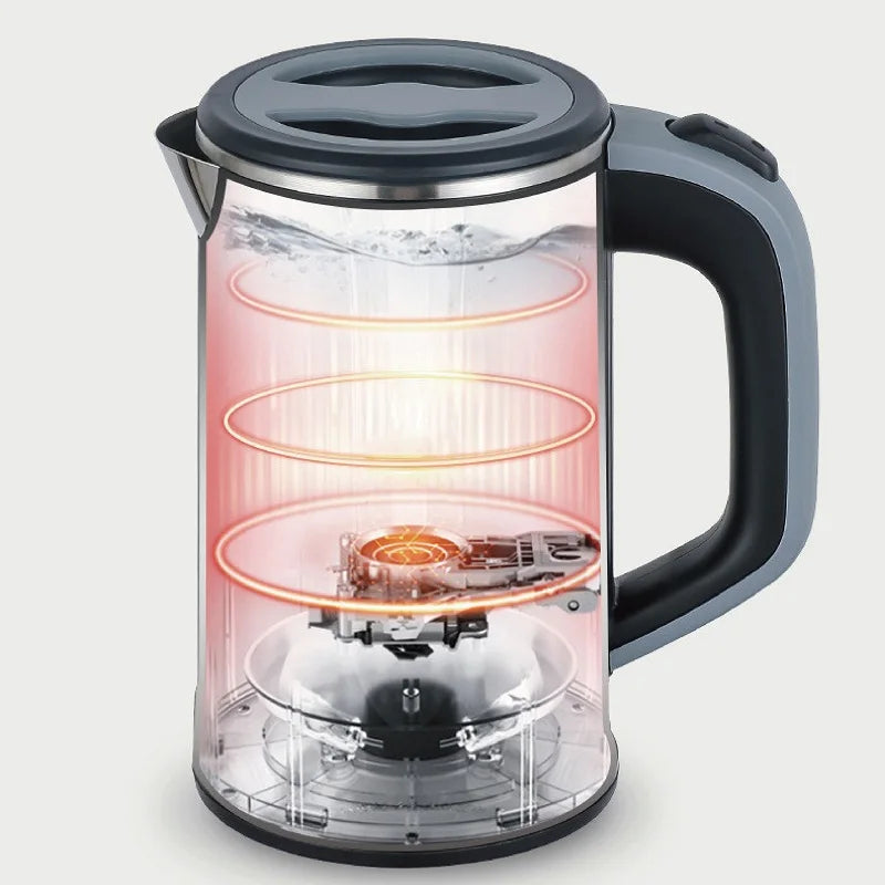 110V/220V Portable Electric Kettle Home Double-layer Stainless Steel Quick Water Boiler Travel Kettle Automatic Power Off 600W