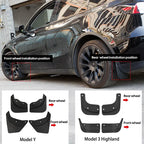 TPE Soft Mud Flaps for Tesla Model3 Highland 2024 Model Y 2024-2021 Mudflaps Splash Guards Mudguards Front Rear Fender Protector