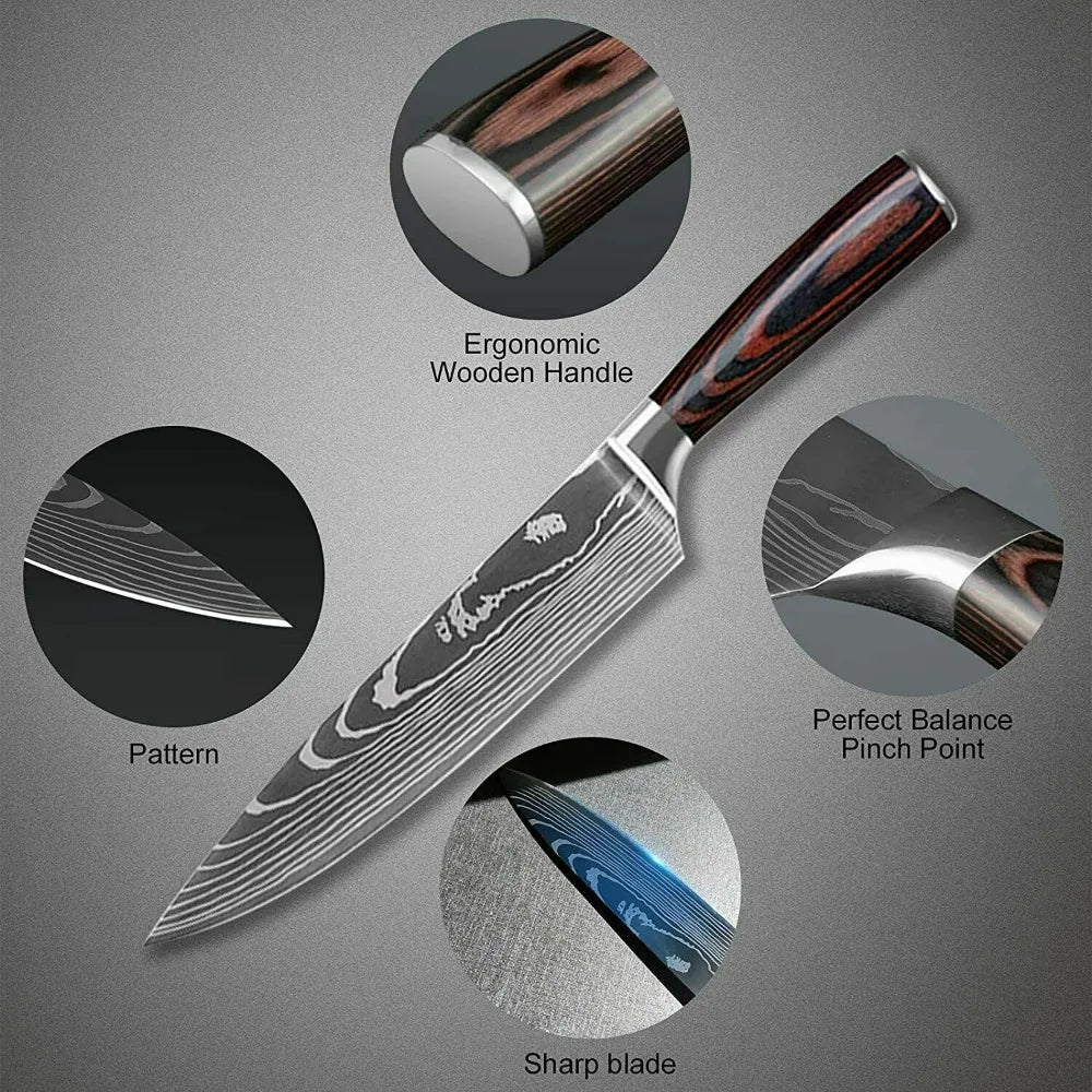 Professional Chef Kitchen Knives Stainless Steel 7CR17 Meat Cleaver  Extremely sharp Fruit Vegetable Utility Chef Kitchen Tool