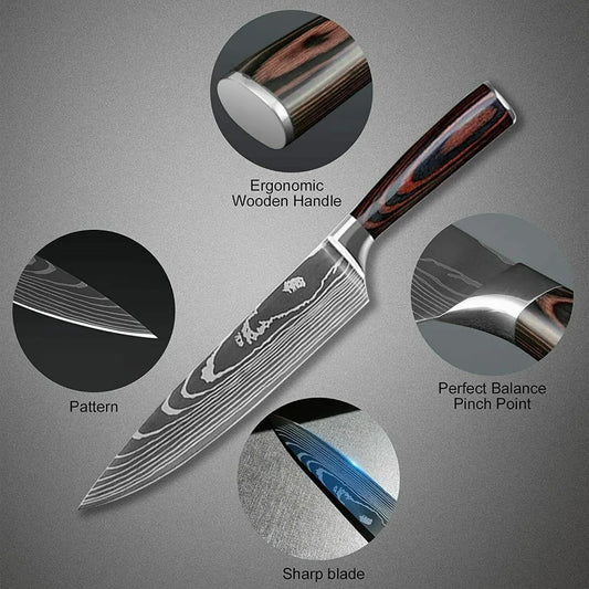 Professional Chef Kitchen Knives Stainless Steel 7CR17 Meat Cleaver  Extremely sharp Fruit Vegetable Utility Chef Kitchen Tool