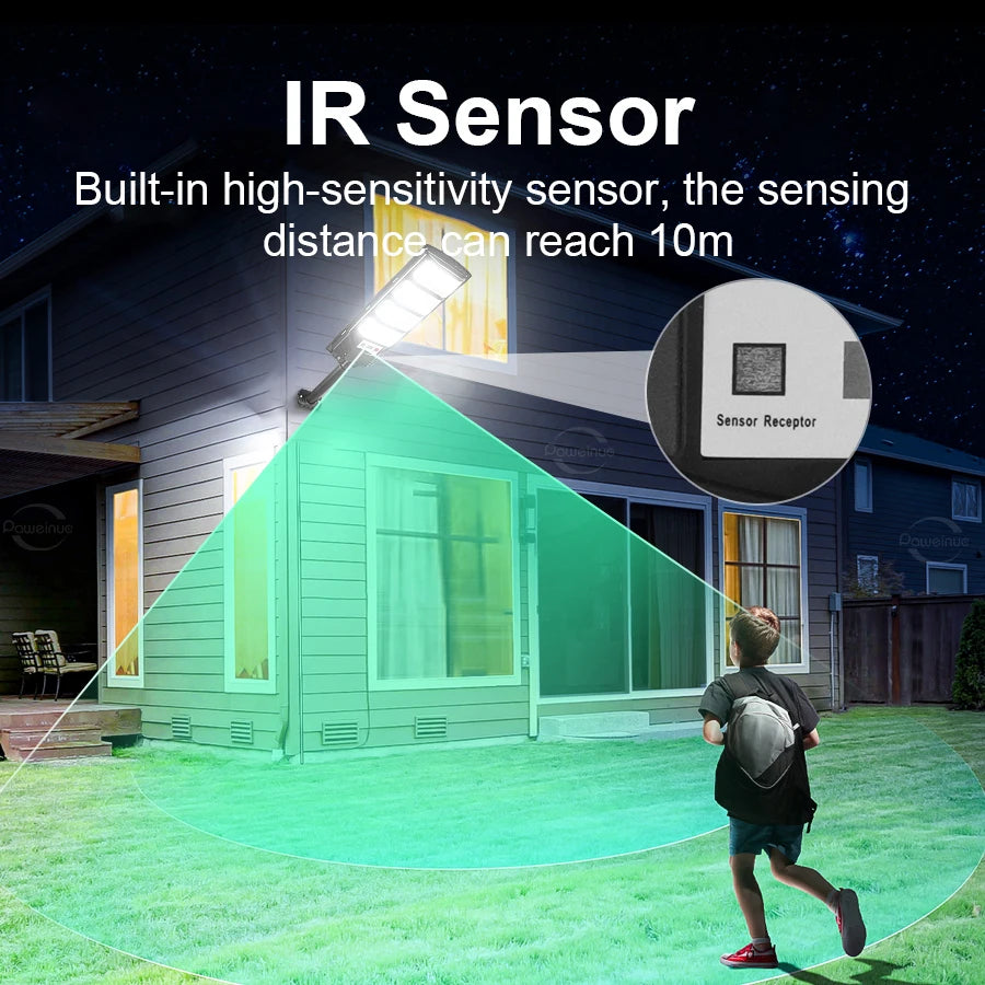 2025 Newest 1000 W LED Outdoor Solar Lights Motion Sensor Wall External Solar Lamp Waterproof Sunlight Power Street Garden Light
