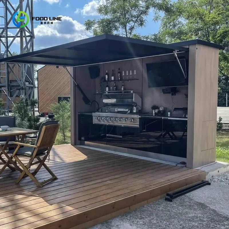 Customized Multi Functional Outdoor Cabinet Mobile Kitchen House Mobile Food Shop Ready To Use Outdoor Food Service Equipment