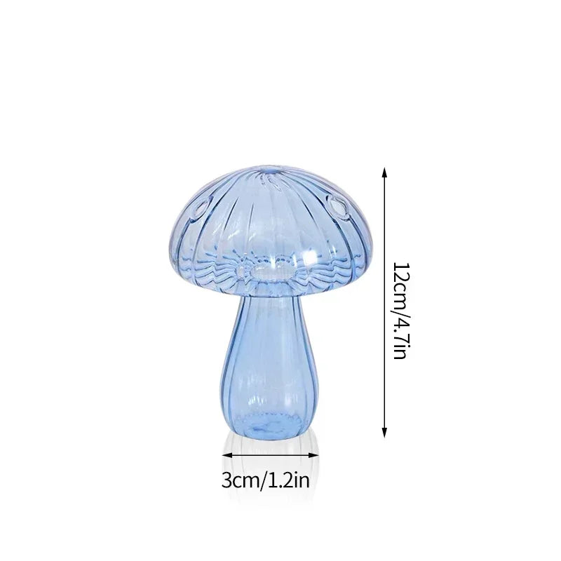 Mushroom Vase Flower Bottle Glass Vase Decoration Home Hydroponics Pot Table Ornament Room Decor Mushroom Accessorie Home Decor