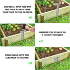 5PCS Fixing Peg Timber Heavy Duty Sleeper Stakes Metal Landscape Edging Stakes for Driveway Garden Edging Timber Planter Raised