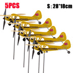 Airplane Weather Vane Piper J3 Cub Wind Spinner For Garden Durable Metal Windmill Aircraft Weather Vane Outdoor Garden Decor