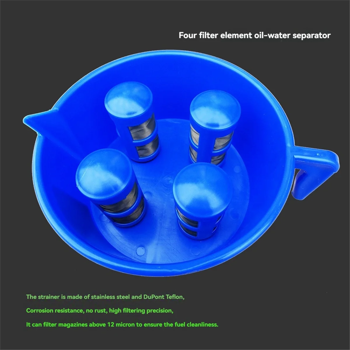 Funnel Type Oil and Water Separator with Four Filter Elements Diesels Gasoline Fuel Filter Fitting Accessories