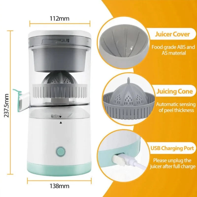Portable USB Charging Juicer Kitchen Fruit Juicer Blender Household Small Orange Juice Pulp Juice Separator Squeezer
