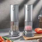 Power Salt And Pepper Grinder Kit, USB Rechargeable, Adjustable Roughness, Large Capacity Automatic Grinder Kitchen Tools