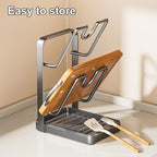 Kitchen Pot Lid Storage Rack, Multifunctional Stainless Steel Pot And Pan Organizer With Removable Drip Tray, Spatula Holder