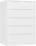 HOSTACK Modern 6 Drawer Dresser for Bedroom, Tall Chest of Drawers with Storage, Large Wood Storage Chest Organizer