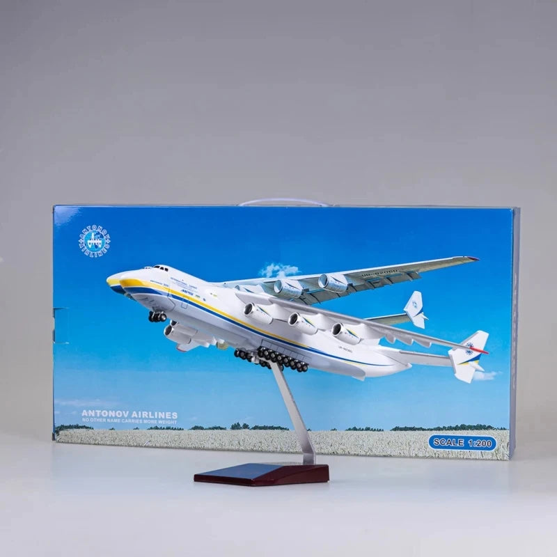 An-225 Antonov 1:200 Airplane Model Transport Scale Ukraine Painted Mriya Strategic Cargo Aircraft Diecast Model for Collection