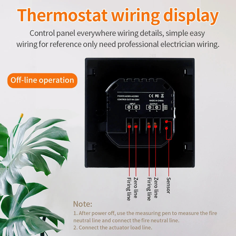 MH1828A Smart Thermostat LED Touch Screen Floor Heating Temperature Controller 85-265V Electric Heating Temp Regulator 16A
