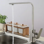 Square Kitchen Faucet Matte Black Brushed Nickel Chorme Hot and Cold Kitchen Sink Tap 360 Degree Rotation Deck Mounted Water Tap