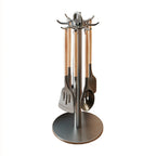 Kitchen Utensil Stand: Rotating Storage Hanger with 8 Hooks, for Countertop Organization Rotatable Cooking Utensils Holder